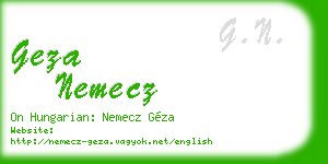 geza nemecz business card